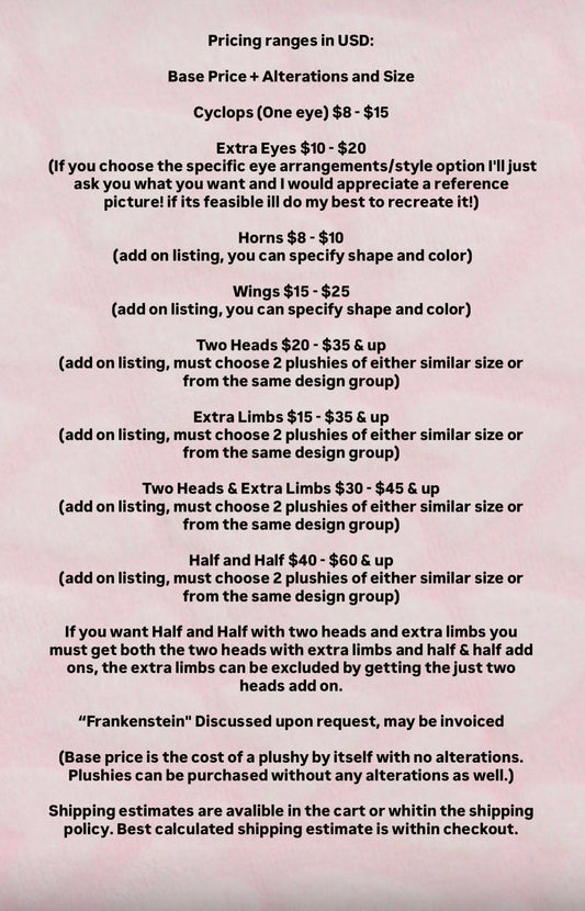 Search for/find plush, custom/commission