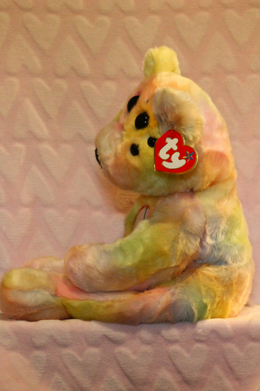 Rainbow peace extra large beanie buddy bear
