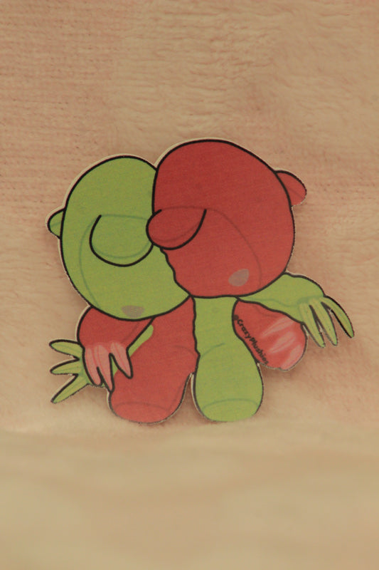 Sticker pre-order pink & green bear