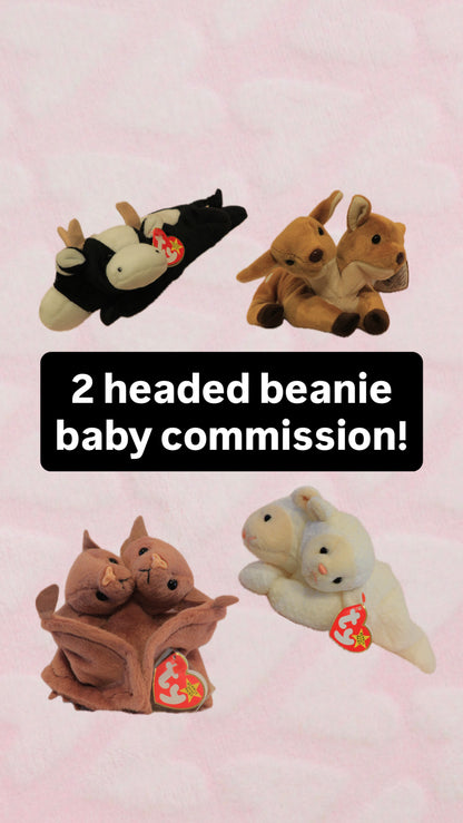 2 headed beanie baby commission