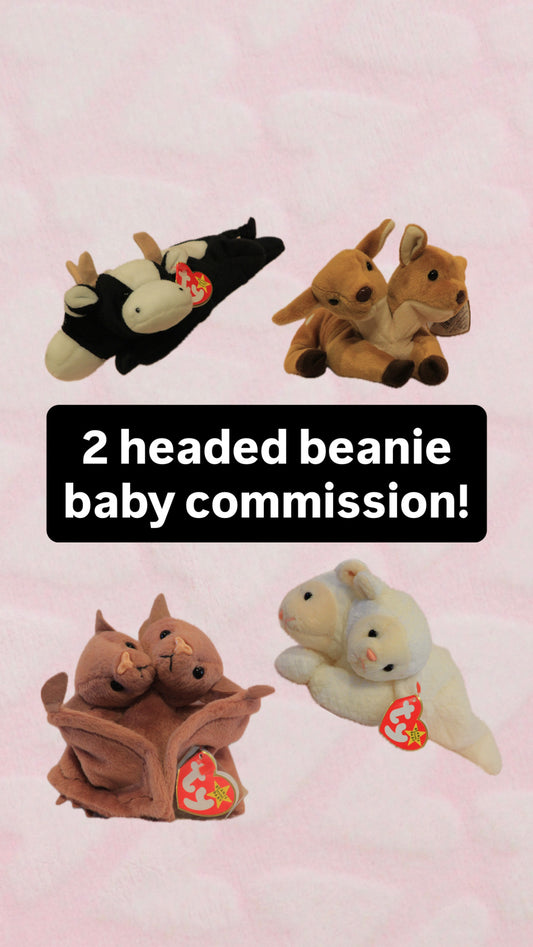 2 headed beanie baby commission