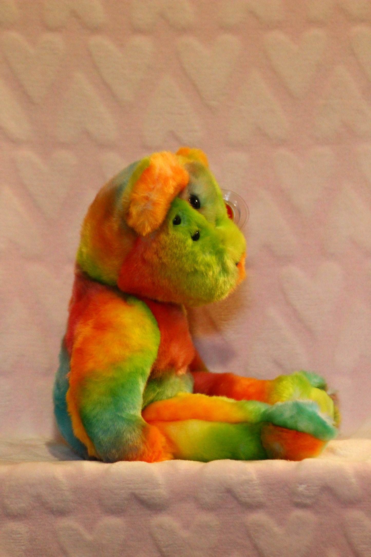 Rainbow peace beanie buddy bear