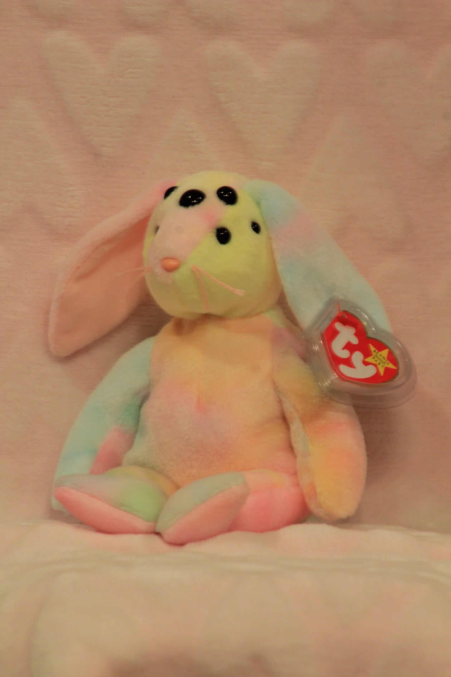 Rainbow beanie baby bunny