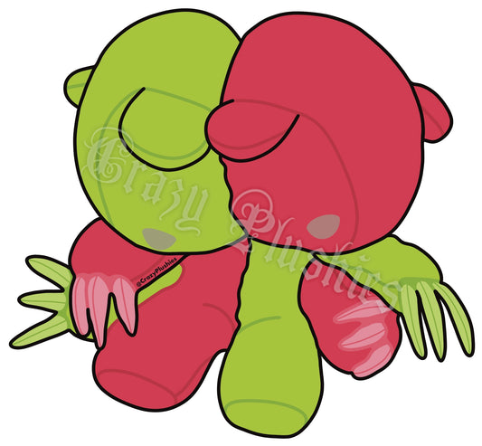 Sticker pre-order pink & green bear