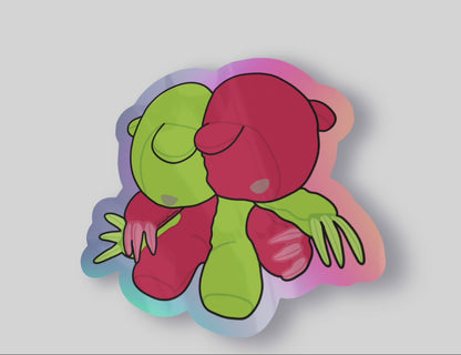 Sticker pre-order pink & green bear
